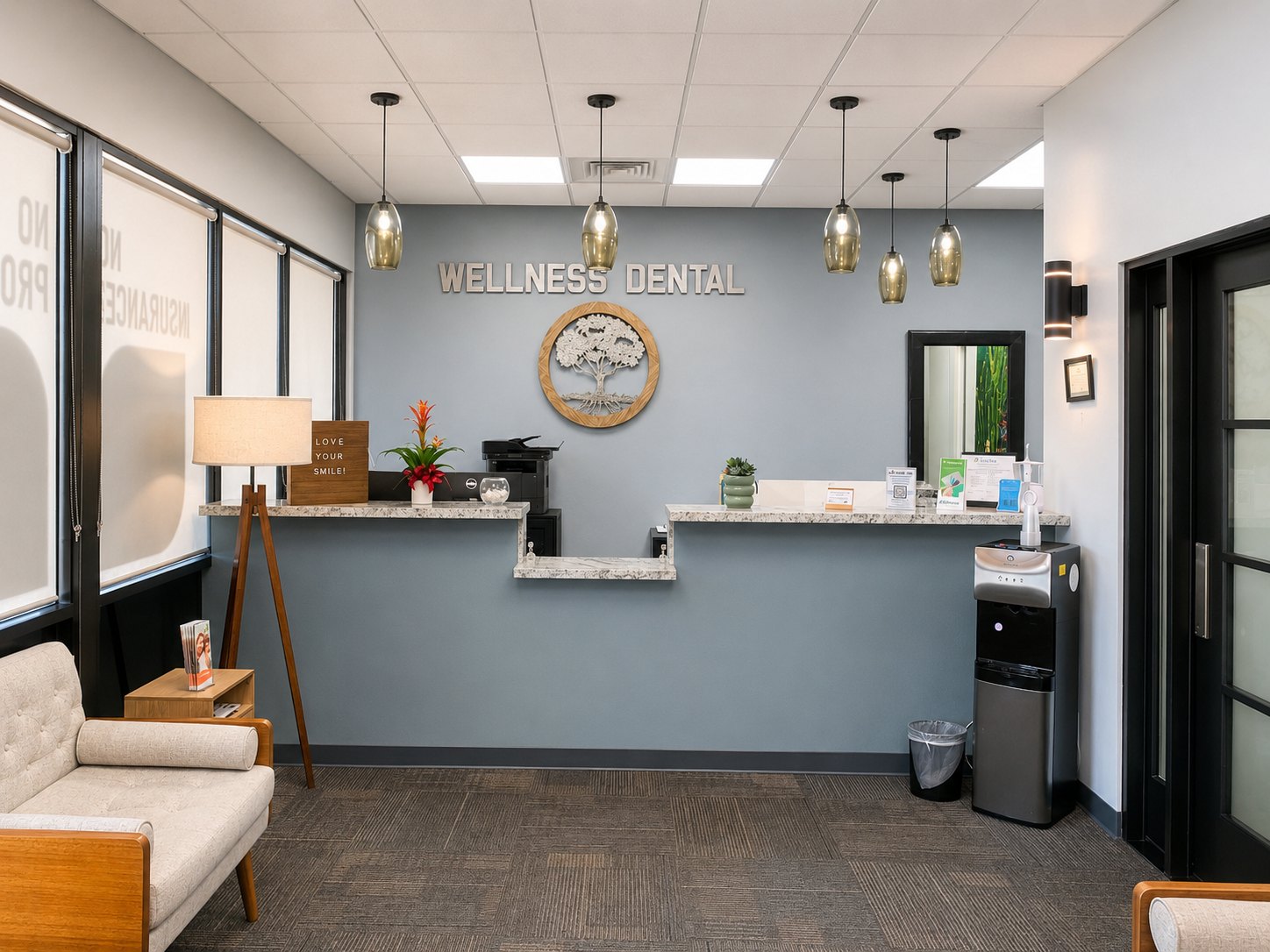 The reception desk at the E Grant Rd practice