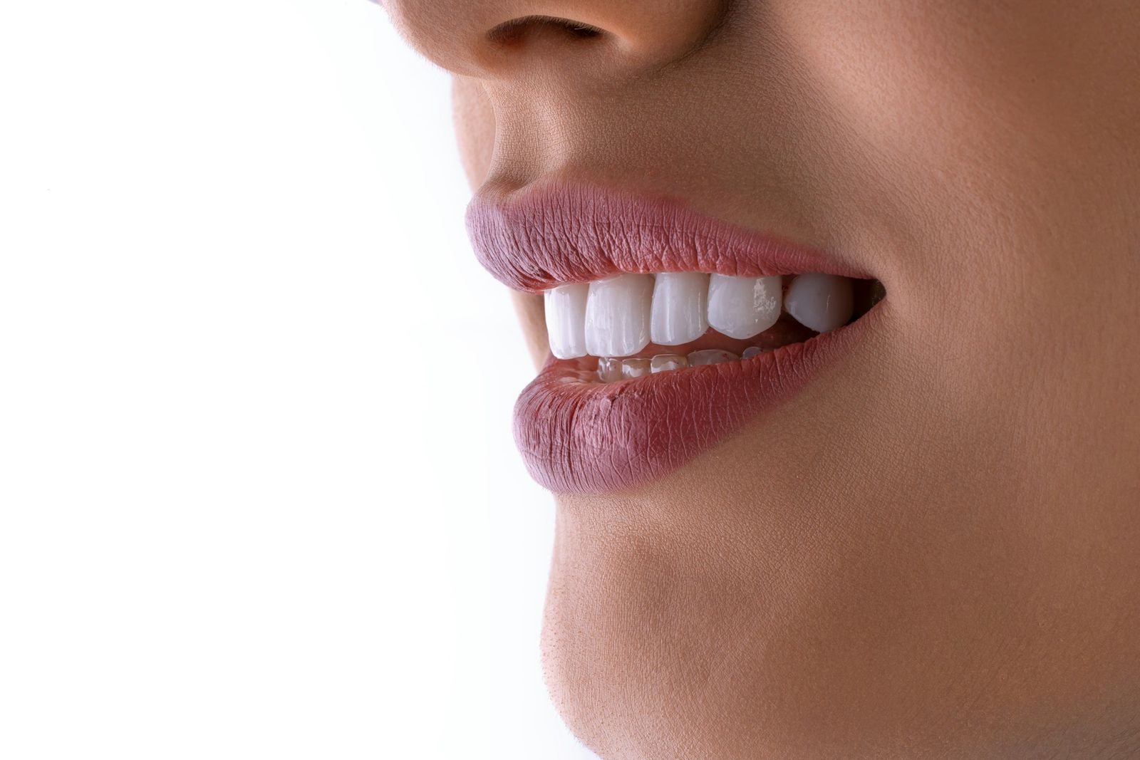 Close-up of a smile with bright, even teeth